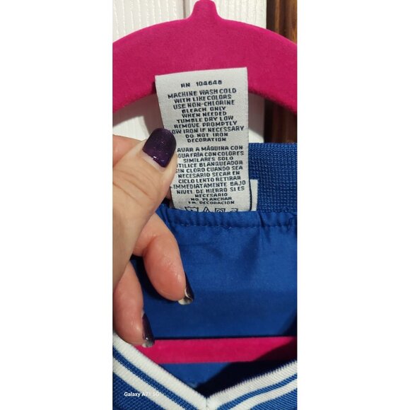 Vintage Kansas Jayhawks Pro Edge Pullover Windbreaker Jacket Mens L Blue KU NCAA - Picture 7 of 8